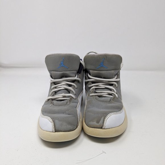 Nike Air Jordan 12 Retro Sneaker Youth 12C Gray Univ Blue Mid Top 151186 007 - Picture 9 of 11